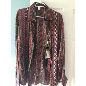 Versace silk watercolor button up new w/ tags